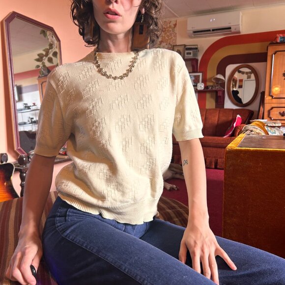 1960s knitted square short sleeved top from Ban Lon by Paris Star! - Picture 8 of 13